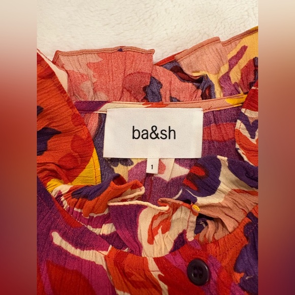 BA&SH Natsy Shirt In Vert Floral Print Blouse  Size 1 - Picture 13 of 15